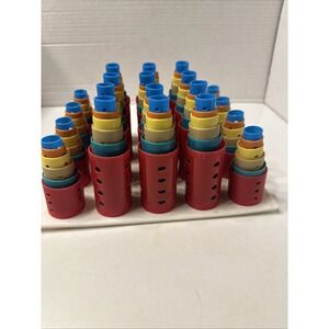 Barrel Nesting Curlers Set Multi Color‎ & Sizes Hair Rollers Plastic 120 Pieces